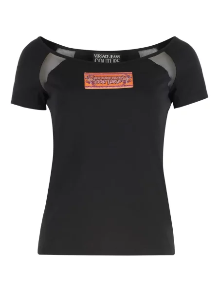 Tricou Versace Jeans Couture plasă negru