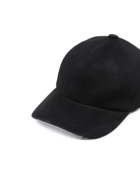 Czapka z daszkiem Barba zamszowa czarna