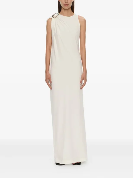Rochie maxi Christopher Esber cu strasuri de costum alb