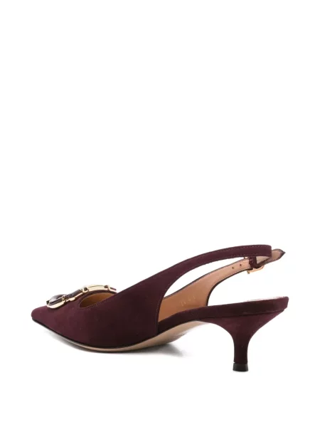 Pantofi cu toc Ferragamo din piele de căprioară roșu
