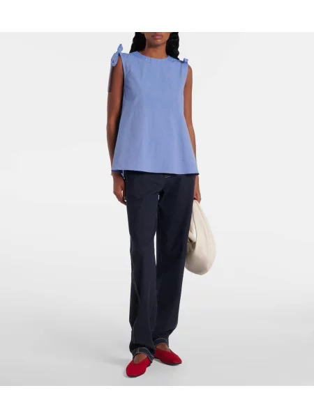 Top 's Max Mara din canvas albastru