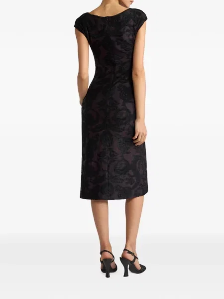 Rochie midi Etro cu model paisley din jacard negru