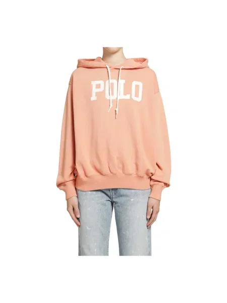 Bluza z kapturem Polo Ralph Lauren z kapturem pomarańczowa