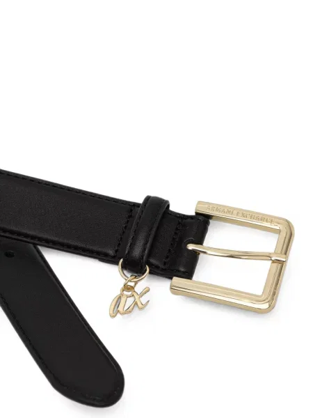 Curea Armani Exchange cu cataramă cu autograf negru