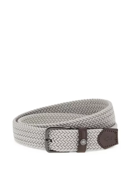 Cu centură curea Paul & Shark din piele gri