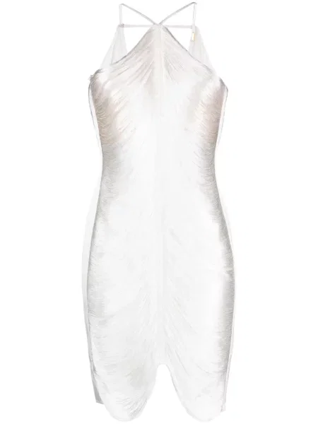 Rochie Cult Gaia cu gât halter de costum alb