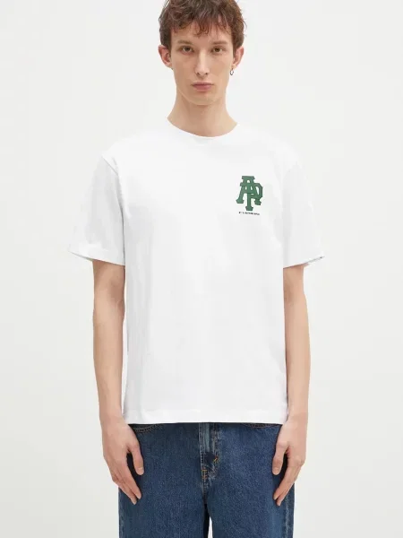 AAPE t-shirt Basic z nadrukiem biały