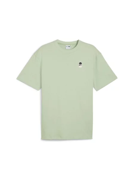 Puma Downtown Logo Tee Футболка Унісекс Комбінований верх зелений