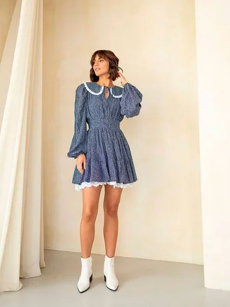 Сукня міні Milirud текстиль/поліестер синій