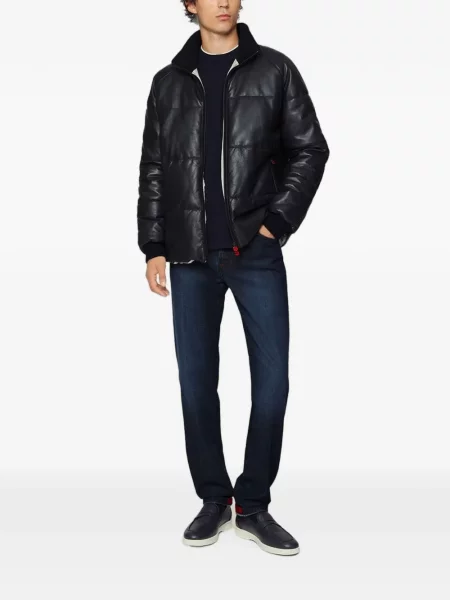 Matlasat geanta de piele Kiton negru