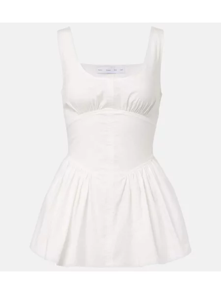 Top Proenza Schouler din poplin alb
