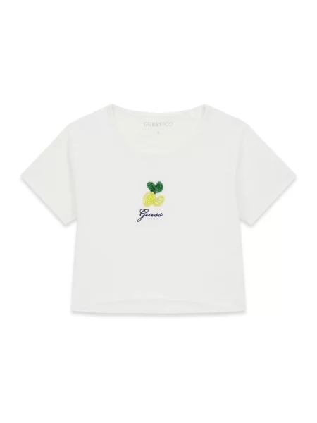 Guess Majica Relaxed Fit bela