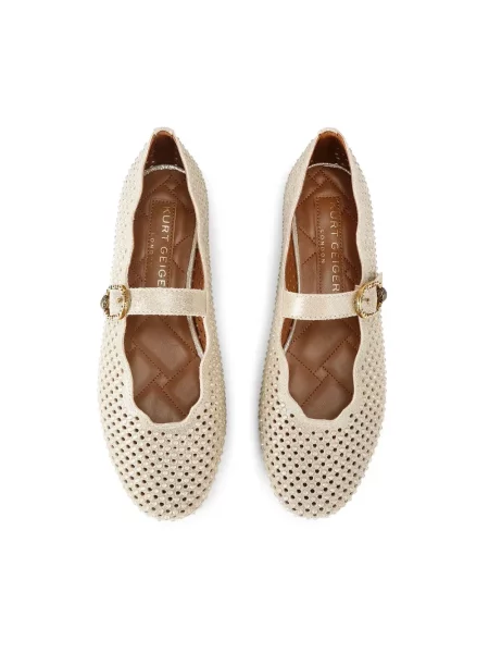 Balerinki Kurt Geiger London bez obcasa beżowe