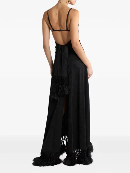 Rochie Etro cu pene cu model paisley din jacard negru