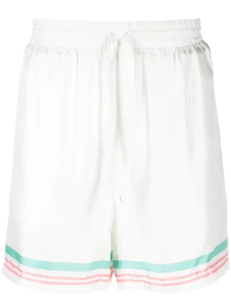 Pantaloni scurți de sport Casablanca de mătase alb