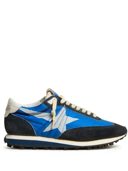 Sneakerși Golden Goose cu șireturi cu imagine din dantelă albastru