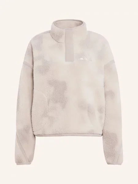 Adidas Terrex Svetr Troyer S Kapucí Z Plyšové Kožešiny Mountain Essentials krémová béžová