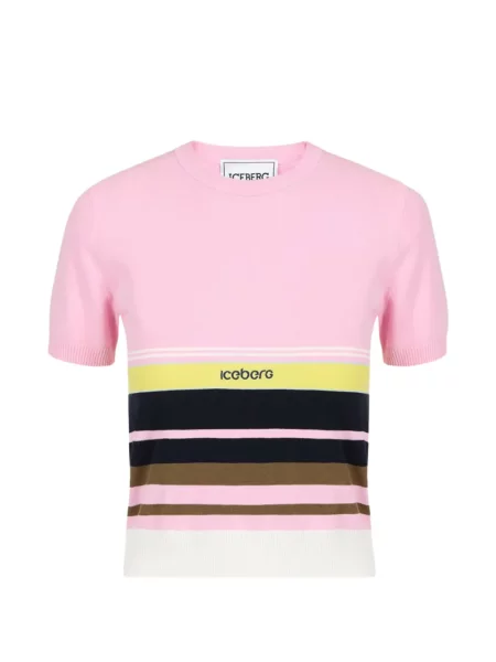 Tricou Iceberg cu dungi roz