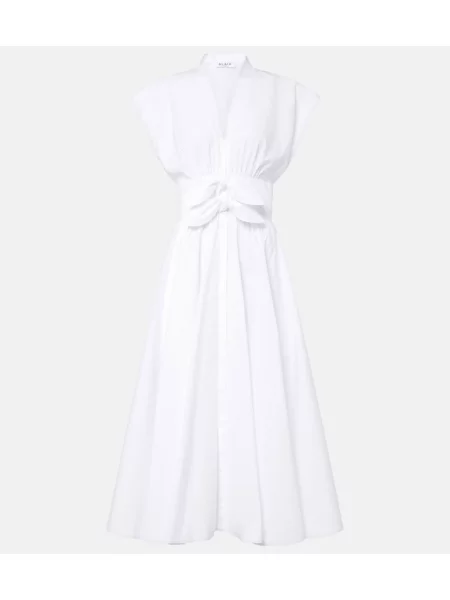 Rochie midi Alaïa din poplin alb