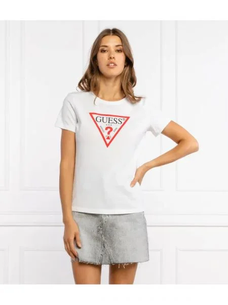 GUESS Tricou ORIGINAL alb