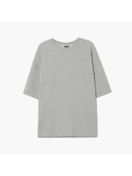 Cropp Гладка футболка light grey сіра