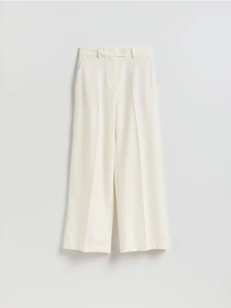 Reserved Pantaloni wide leg alb
