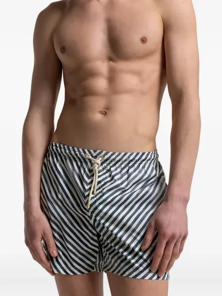 Долнища на бански Mosso Sun Wear на райета с връзки синьо
