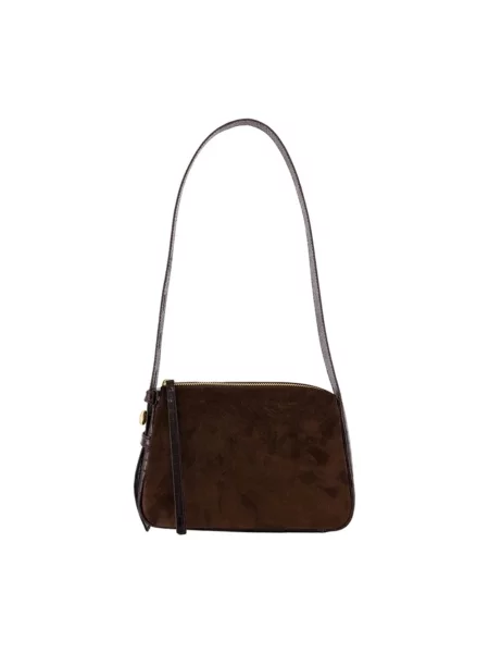 Tory Burch torebka skórzana Romy Small brązowa