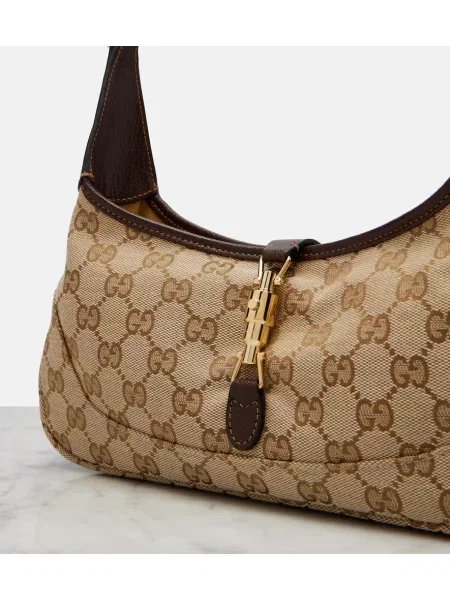 Geantă Gucci Jackie din canvas mini bej
