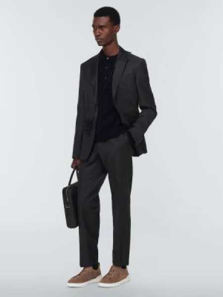 Szarvasbőr sneaker Zegna bézs