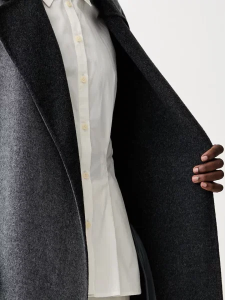 Calvin Klein Gyapjú kabát Long szürke