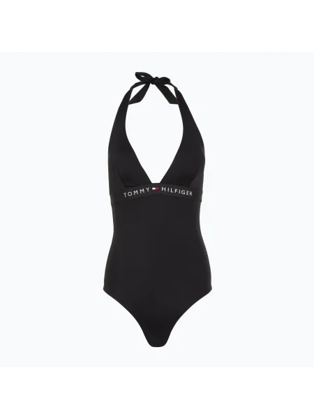 Costum de baie Tommy Hilfiger Halter One Piece black negru