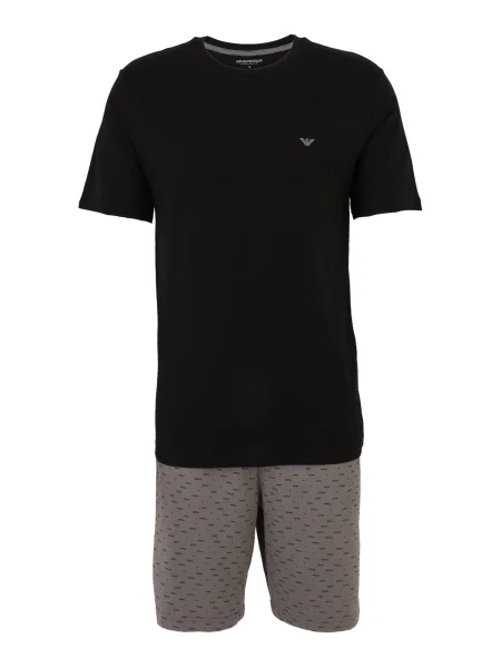 Emporio Armani Kratka pižama temno siva črna