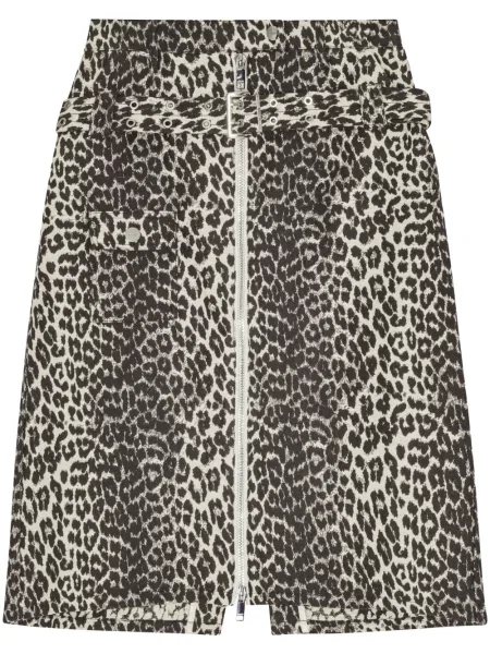 Fustă Ganni cu imagine cu model leopard