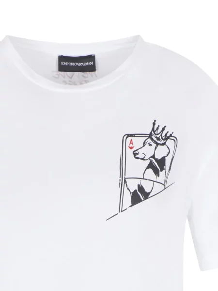 Tricou Emporio Armani cu imagine alb