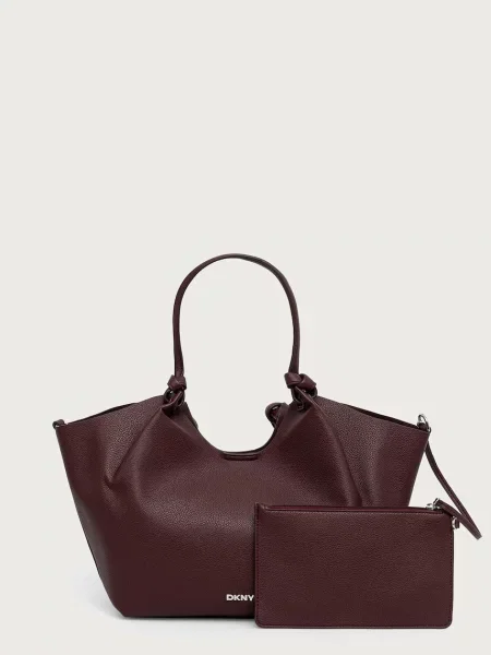 DKNY torebka shopper z imitacji skóry PAULA fioletowa