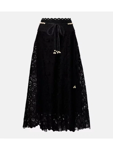 Spódnica midi Zimmermann do kolan czarna
