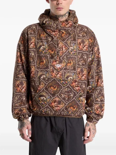 Fleece hoodie Umbro με σχέδιο καφέ