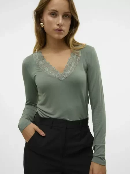Μπλούζα Vero Moda πράσινο