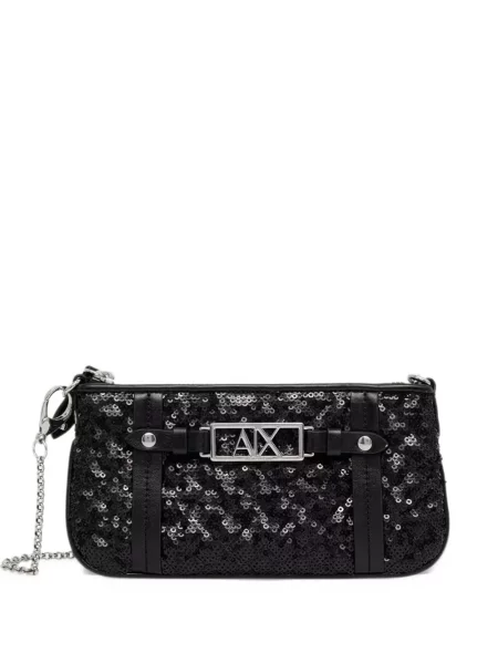 Τσάντα Armani Exchange με παγιέτες μαύρο