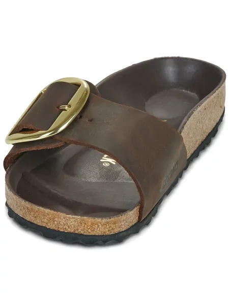 Pantofi Birkenstock cu cataramă din piele maro