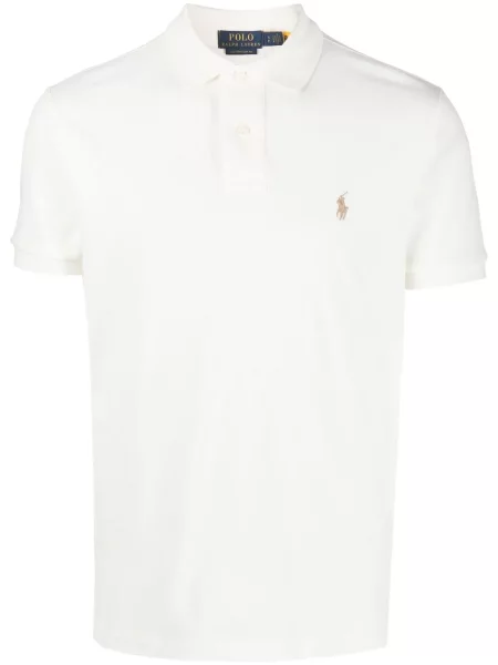 Tricou polo Polo Ralph Lauren cu broderie alb