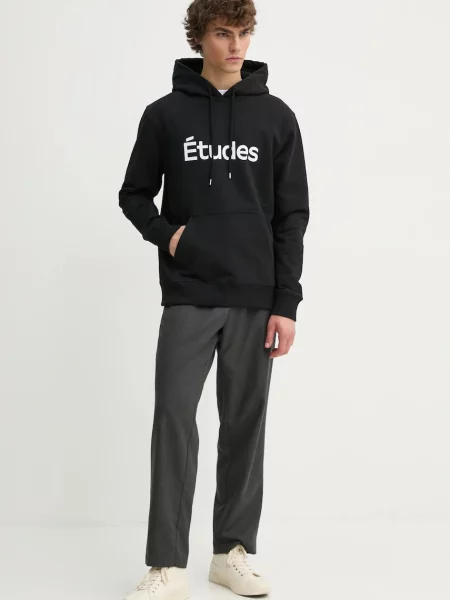 Bluza z kapturem études Studio z kapturem z nadrukiem czarna