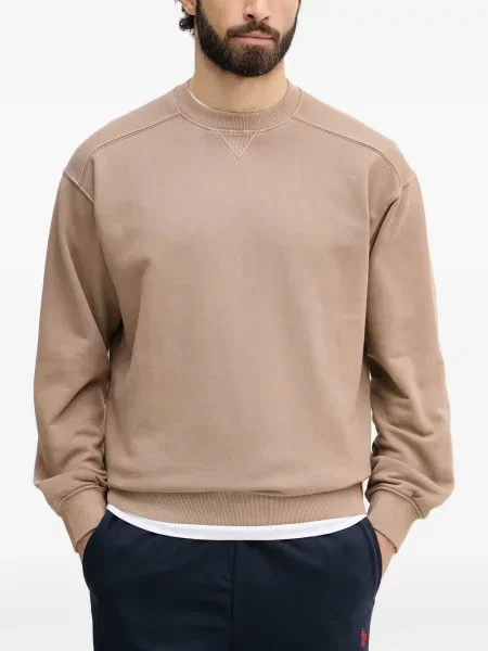 Lung hanorac crewneck Benetton cu decolteu rotund