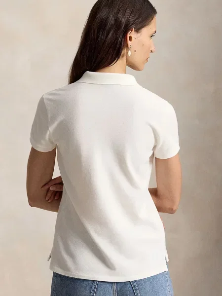 Polo Ralph Lauren тениска с яка дамска бежово