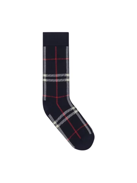 Skarpety Burberry w kratę niebieskie