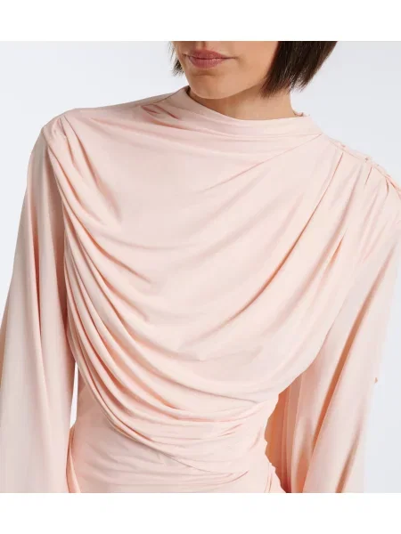 Rochie De La Vali din jerseu drapată roz