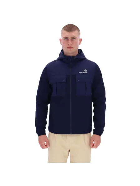 Bunda s kapucí Sergio Tacchini s kapucí modrý