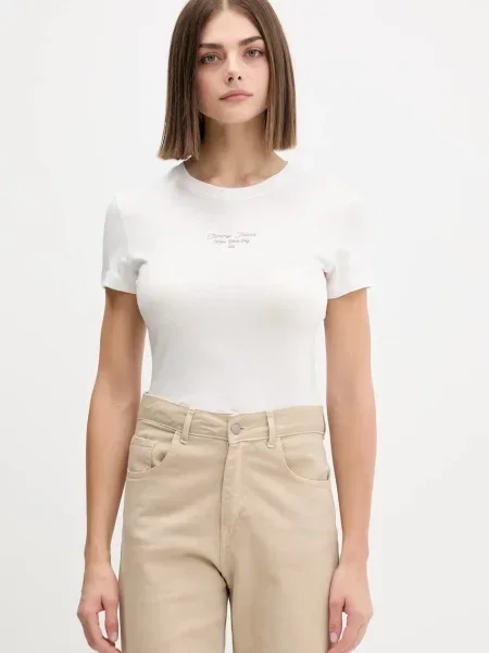 Тениска Tommy Jeans дамска бяло