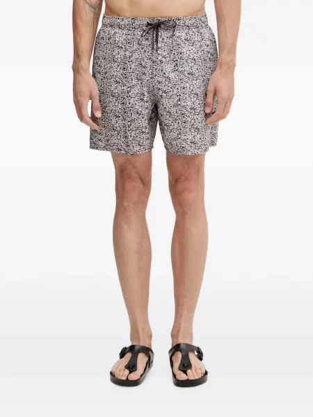 Slip de baie Lacoste cu imagine cu imprimeu abstract alb